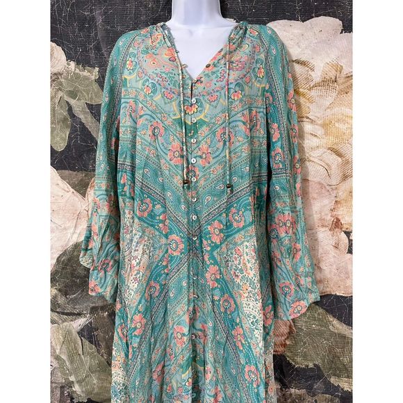 NWT Farrah Half Moon Gown in Aqua Size Xs - Picture 8 of 10